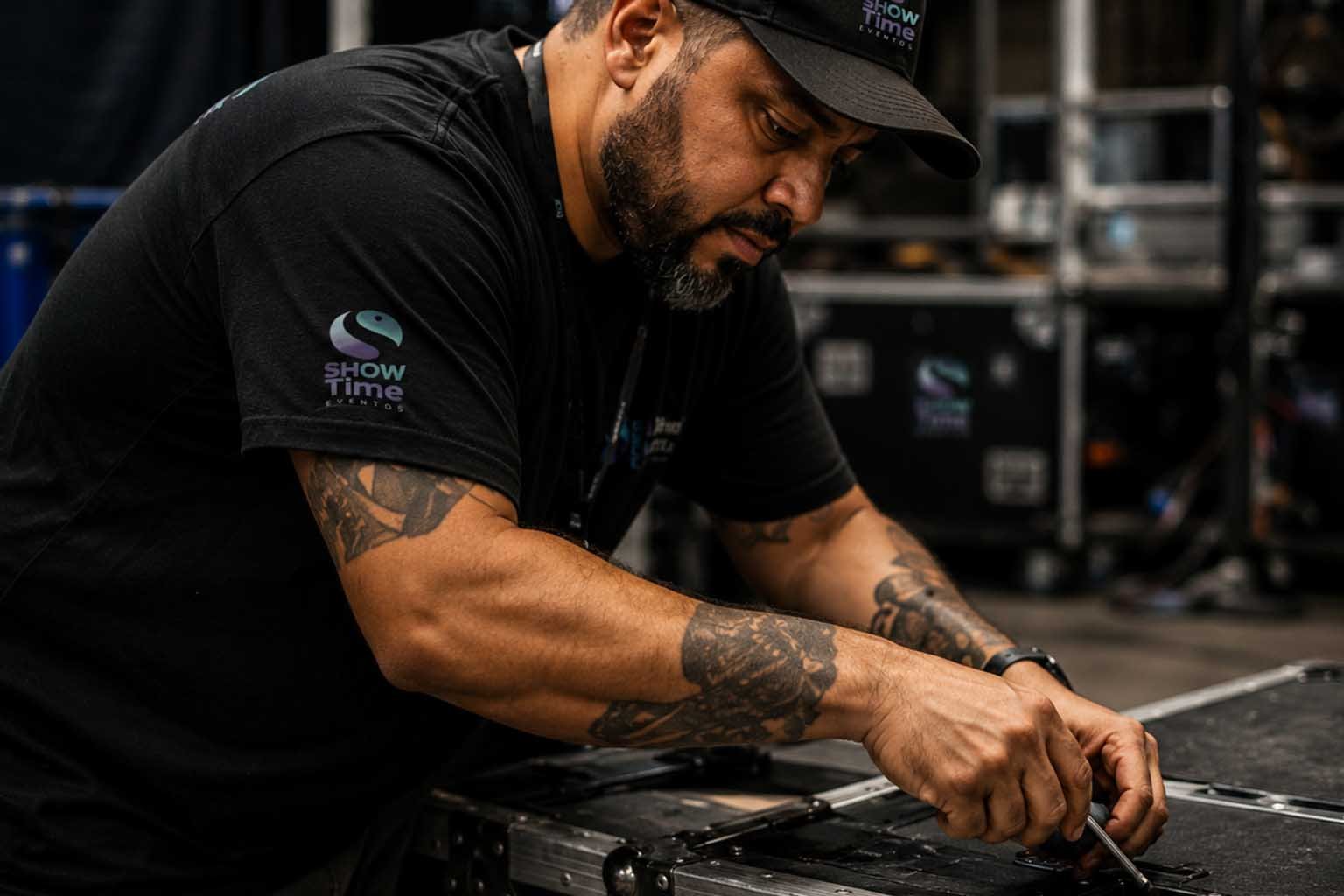 Equipamento profissional sendo preparado