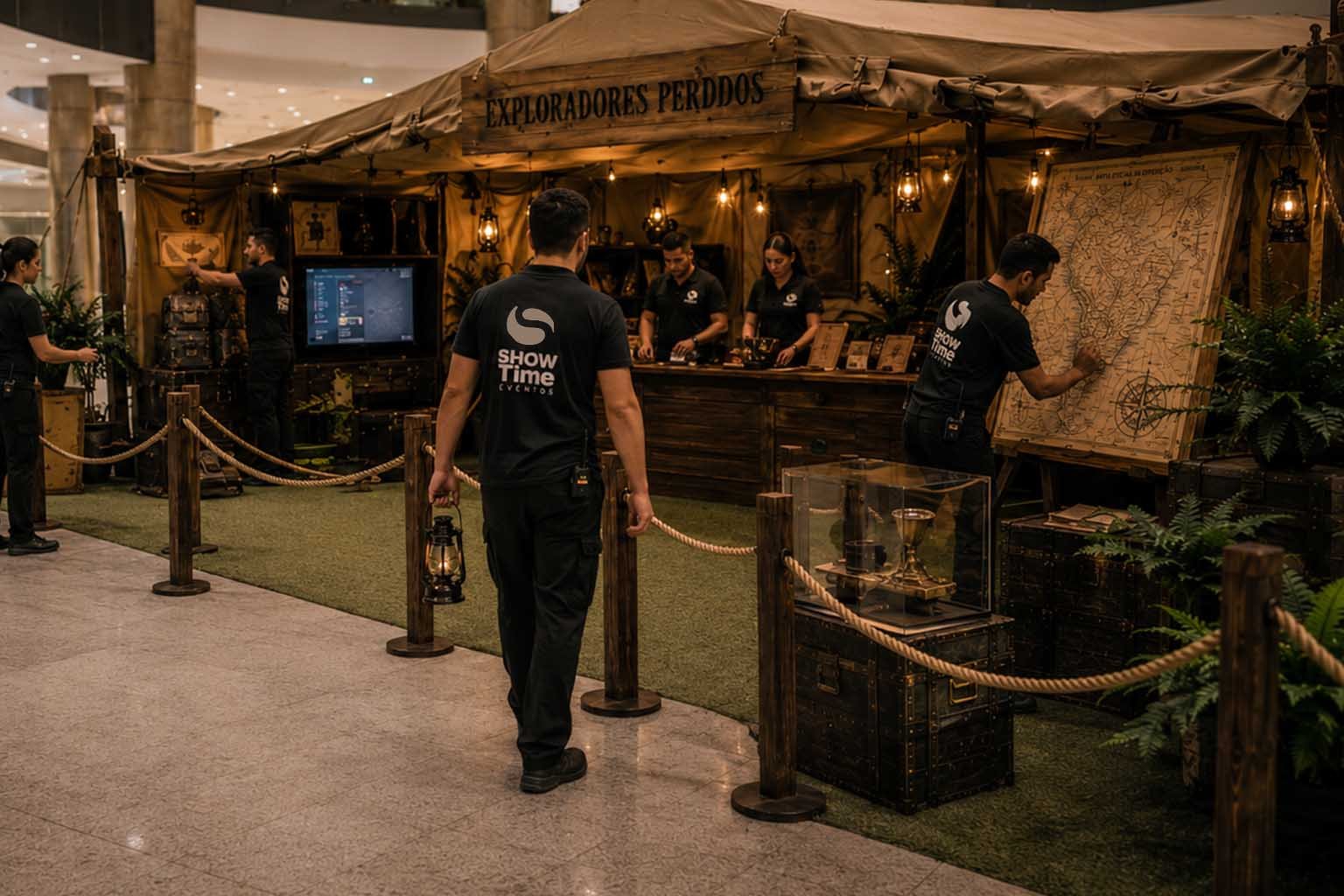 Estrutura preparada antes da abertura de uma experiência